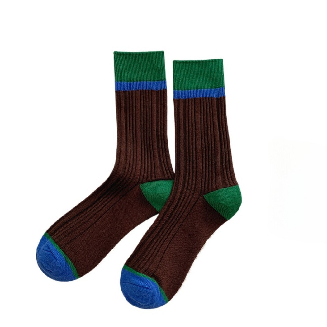 Rufia - Color-Block Textured Socks - Stylish & Soft