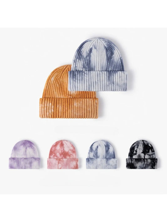 Haila - Tie-Dye Ribbed Cuffed Knit Beanie