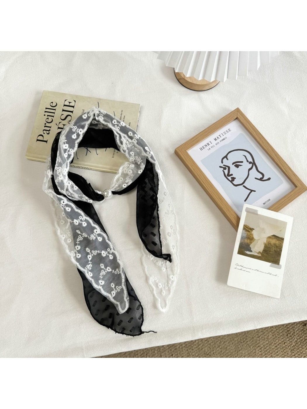 Scarvii - Elegant Lace Floral Pattern Scarf