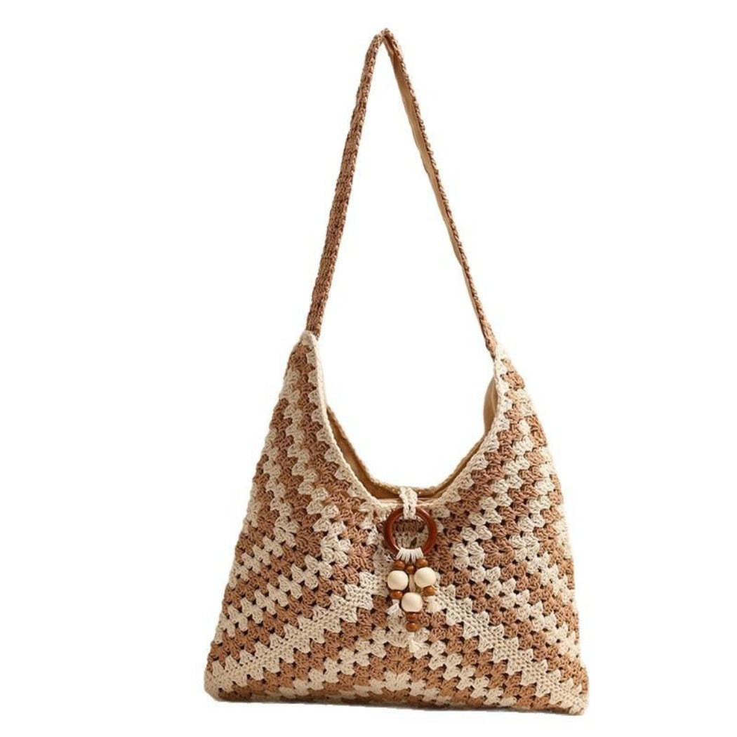 Cosbai - V-shape Crochet Shoulder Bag - Classic & Stylish