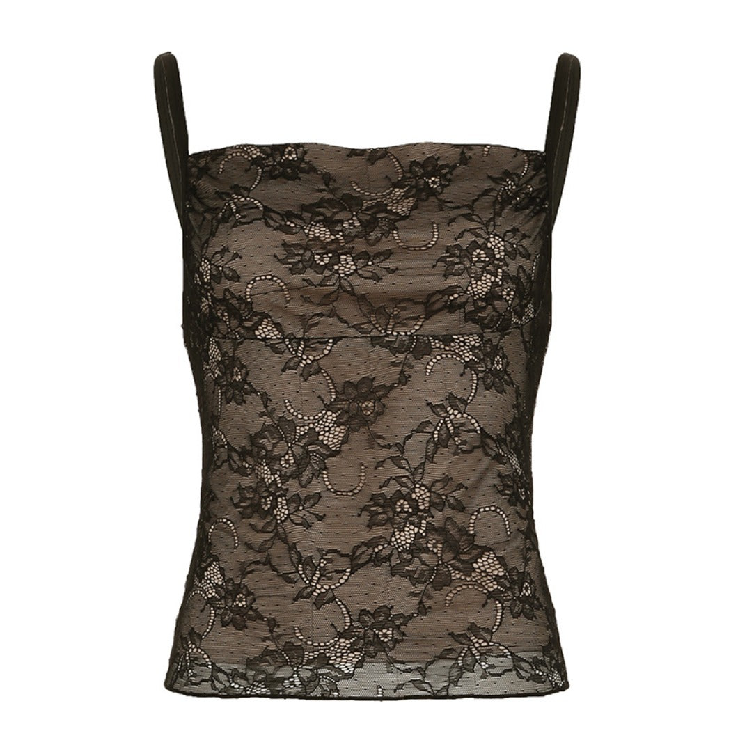 Vesty - Mesh Panel Camisole - Retro and Sexy