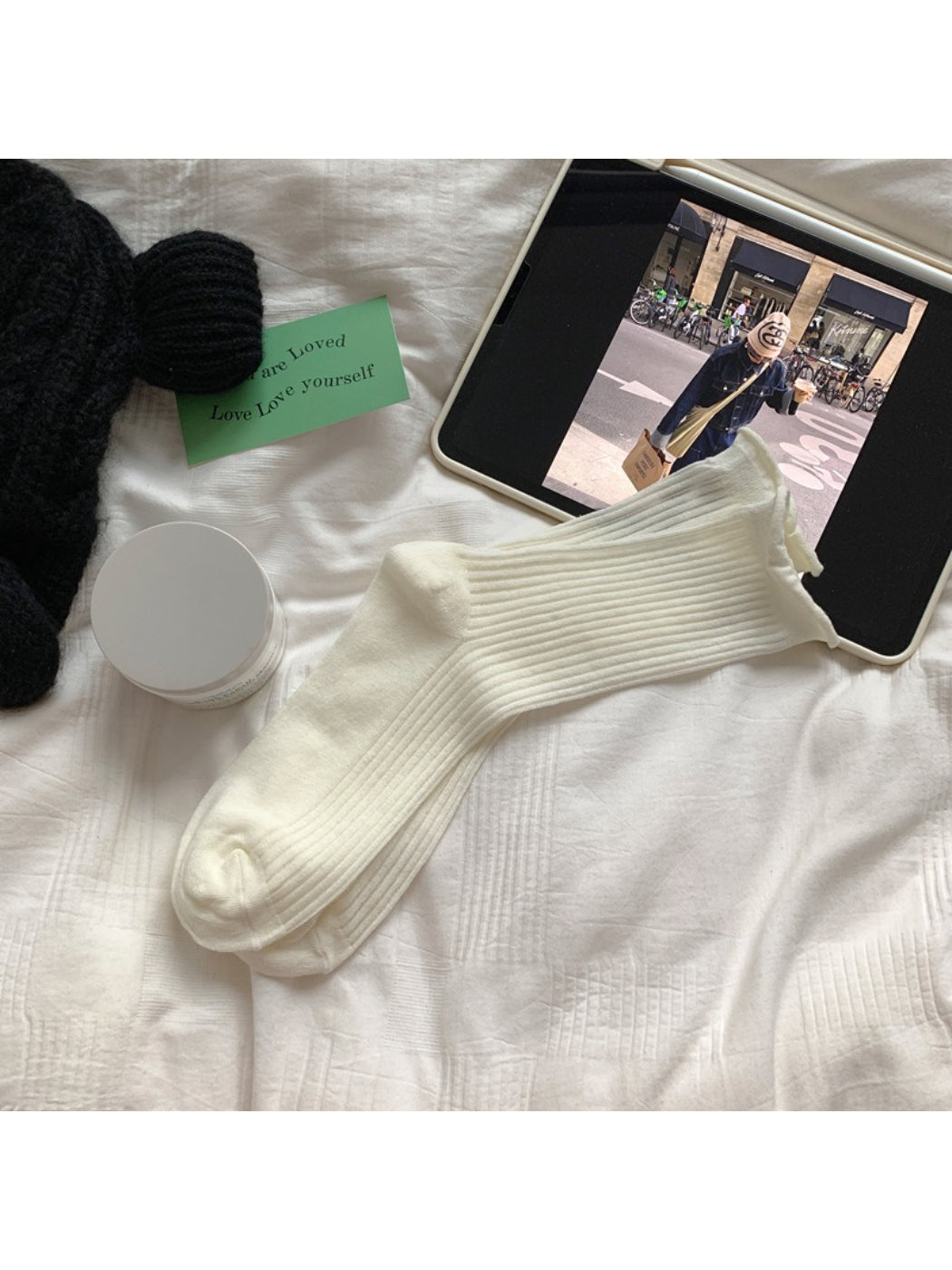 Rufia - Classic Ribbed Texture Crew Socks