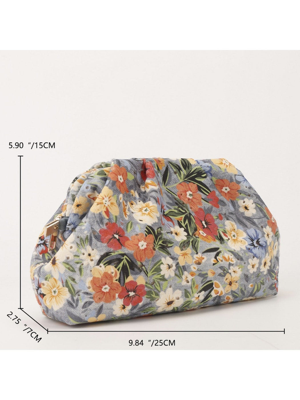 Cosbai - Retro Floral Print Small Clutch Bag