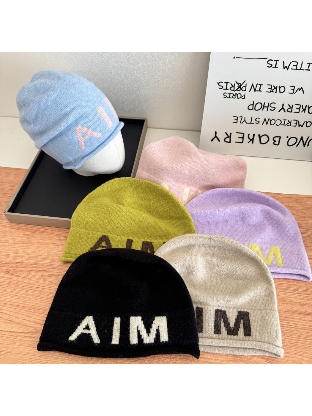 Haila - Soft Knit Letter Cuff Winter Beanie