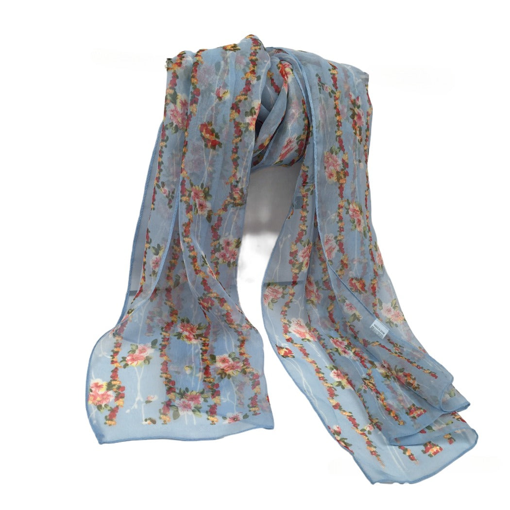 Scarvii - Vines Flower Print Scarf - Cool & Soft