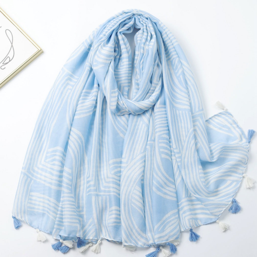 Scarvii - Striped Print Solid Scarf – Classic & Stylish