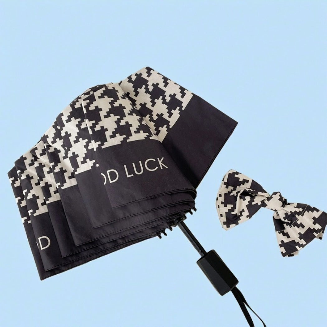 Rano - Houndstooth Print Compact Umbrella (Auto/Manual)