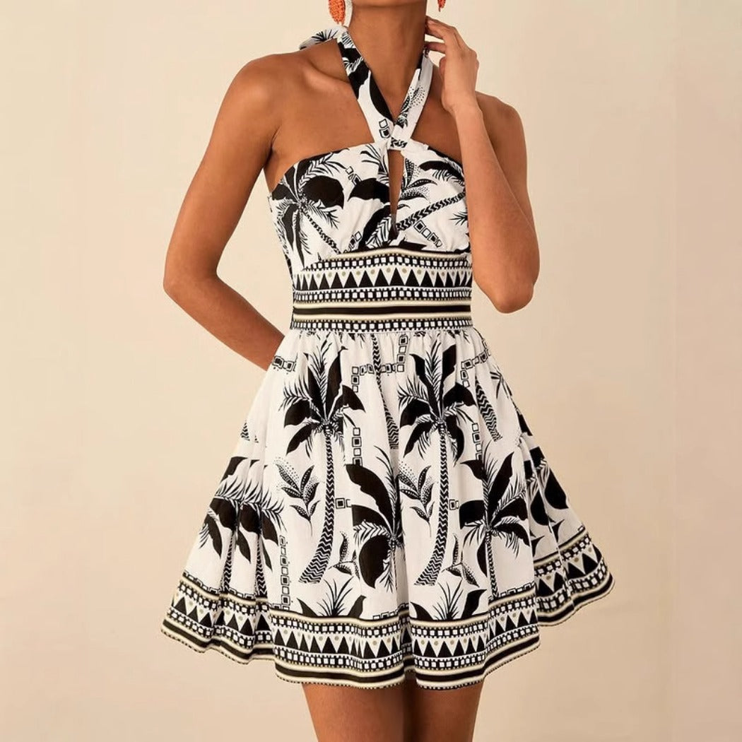 Troposa - Floral Halter Dress - Vacation Ready