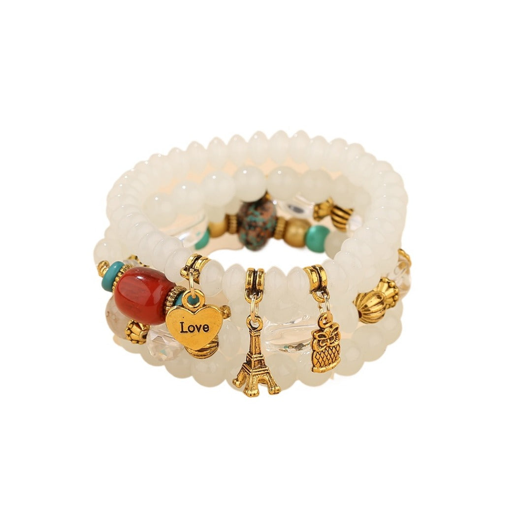 Bauai - 4-in-1 Stylish Charm Stackable Bracelet Set With Pendants