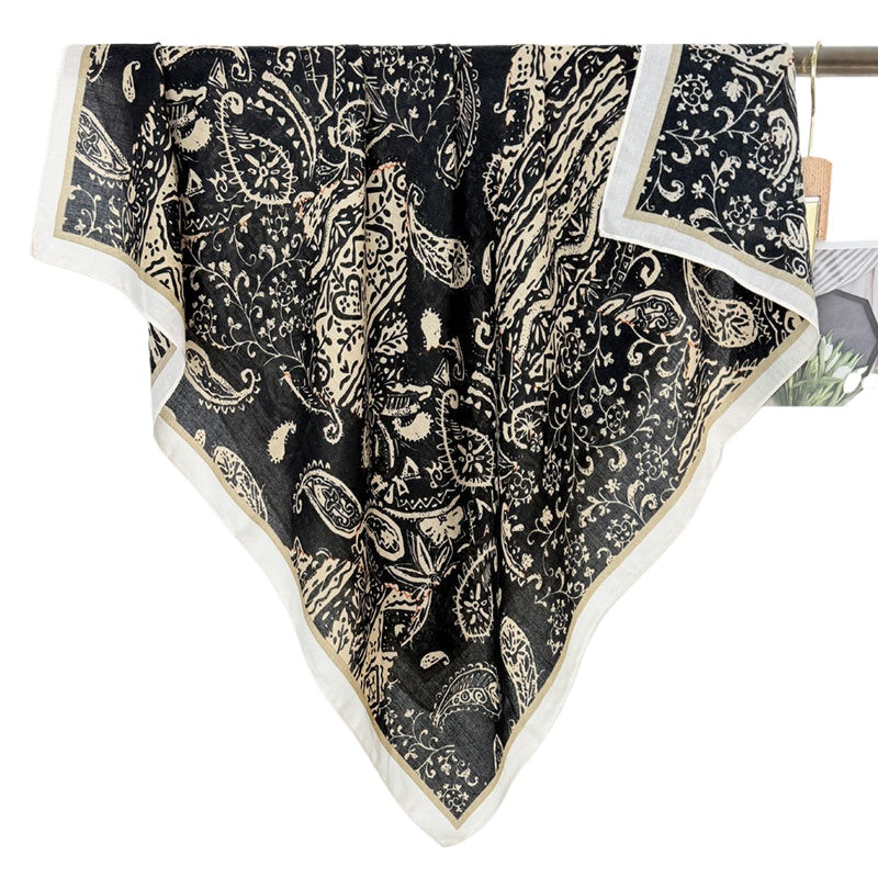 Scarvii - Vintage Paisley Square Scarf for Women