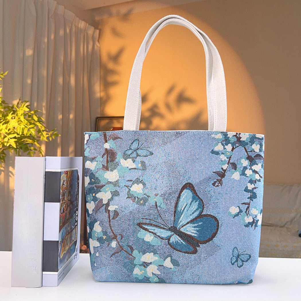 Cosbai - Blue Butterfly Tote Bag - 4 Convenient Sizes