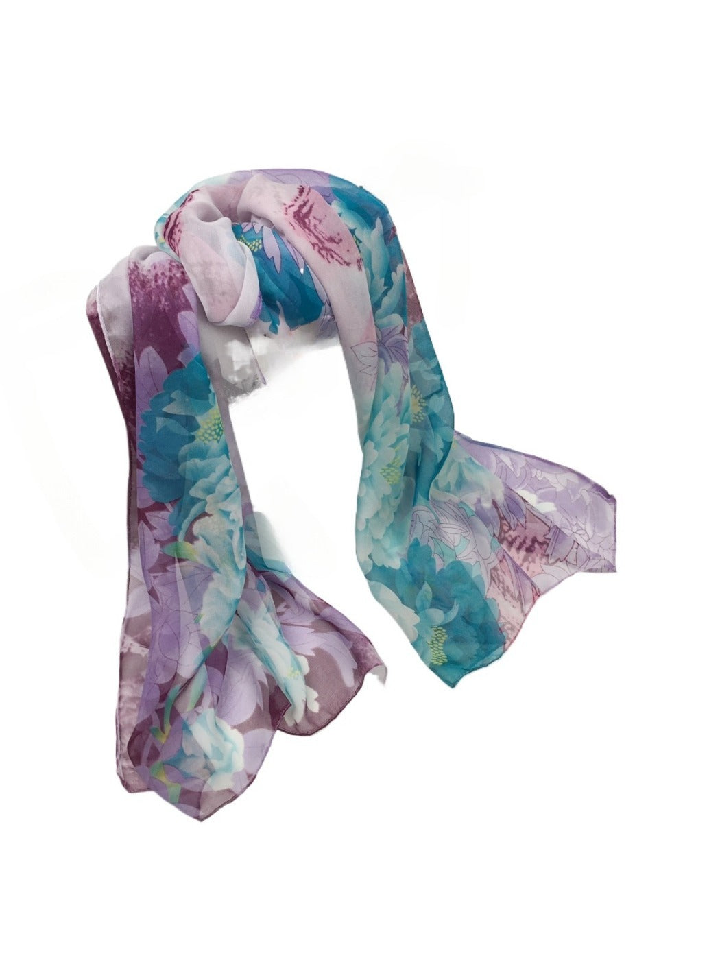 Scarvii - Vibrant Peony Print Scarf - Light & Feminine