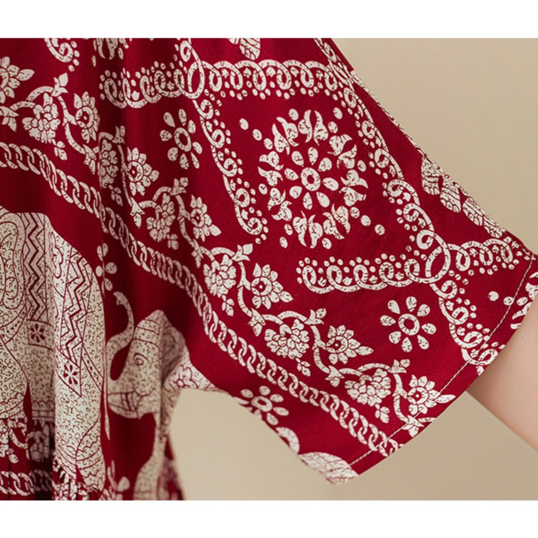 Troposa - Plus Size Boho Dress with Pockets
