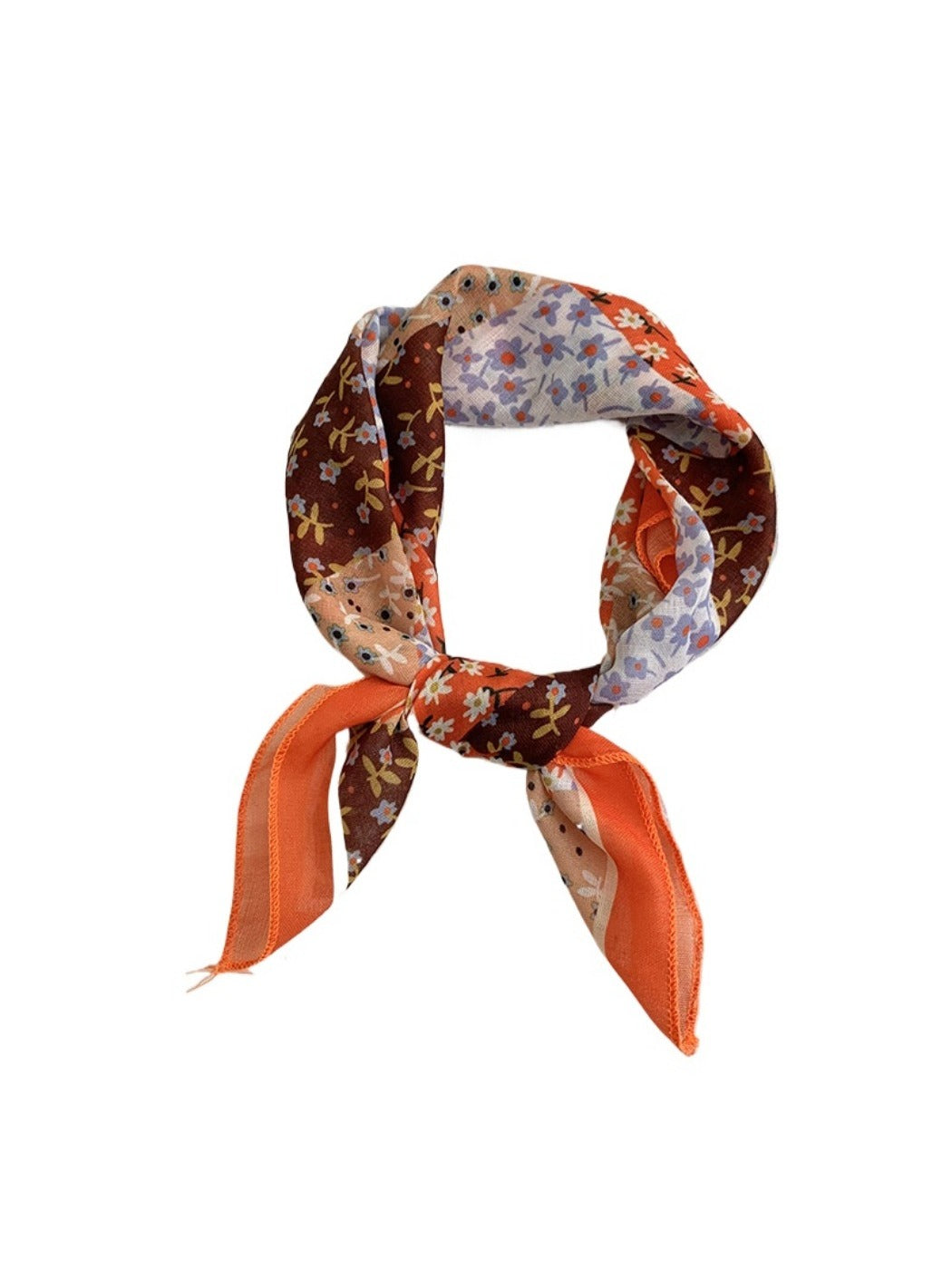 Scarvii - Spring Color Block Floral Square Headscarf