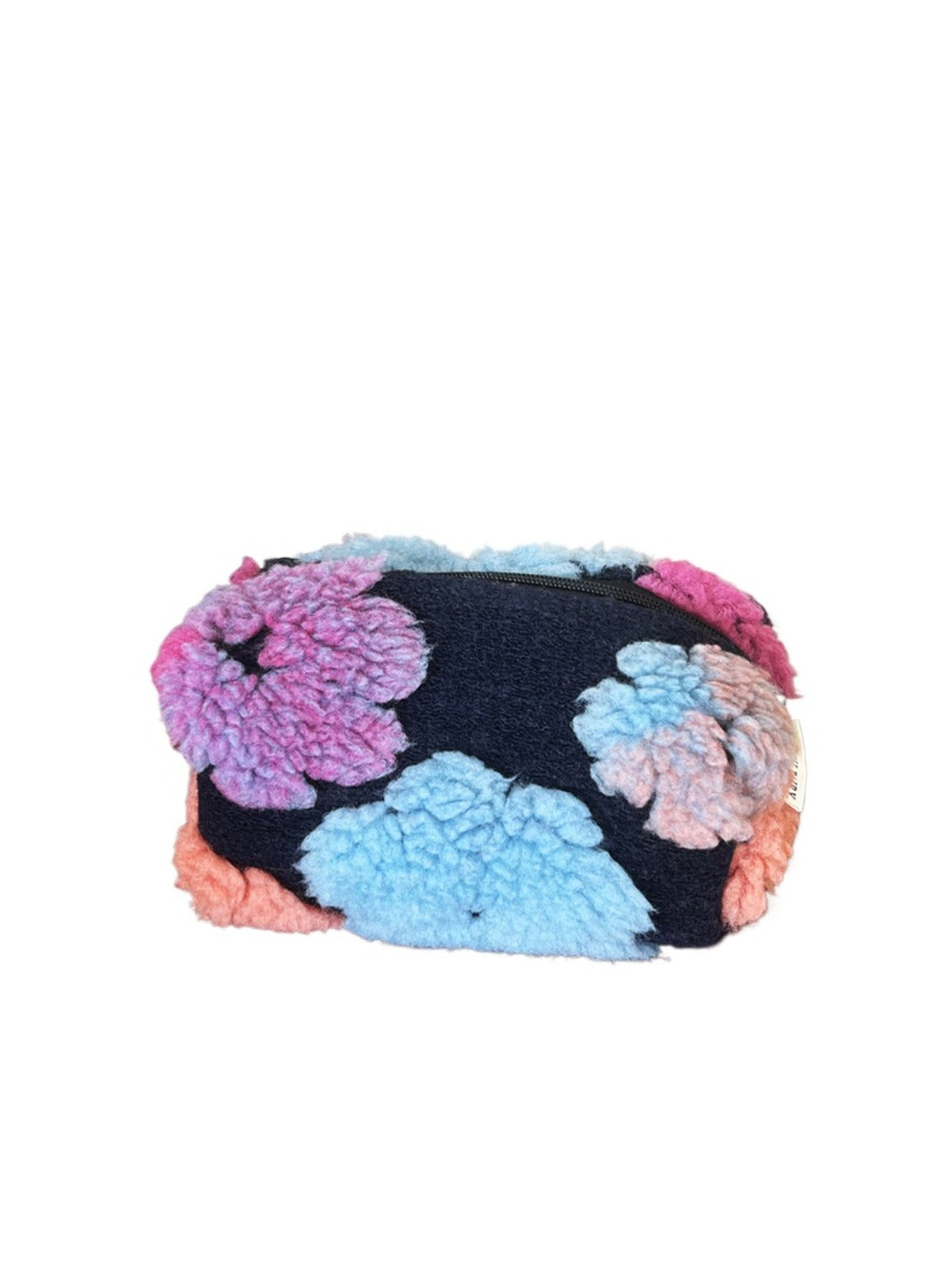 Cosbai - Large Capacity of Floral Tweed Zipper Makeup Bag