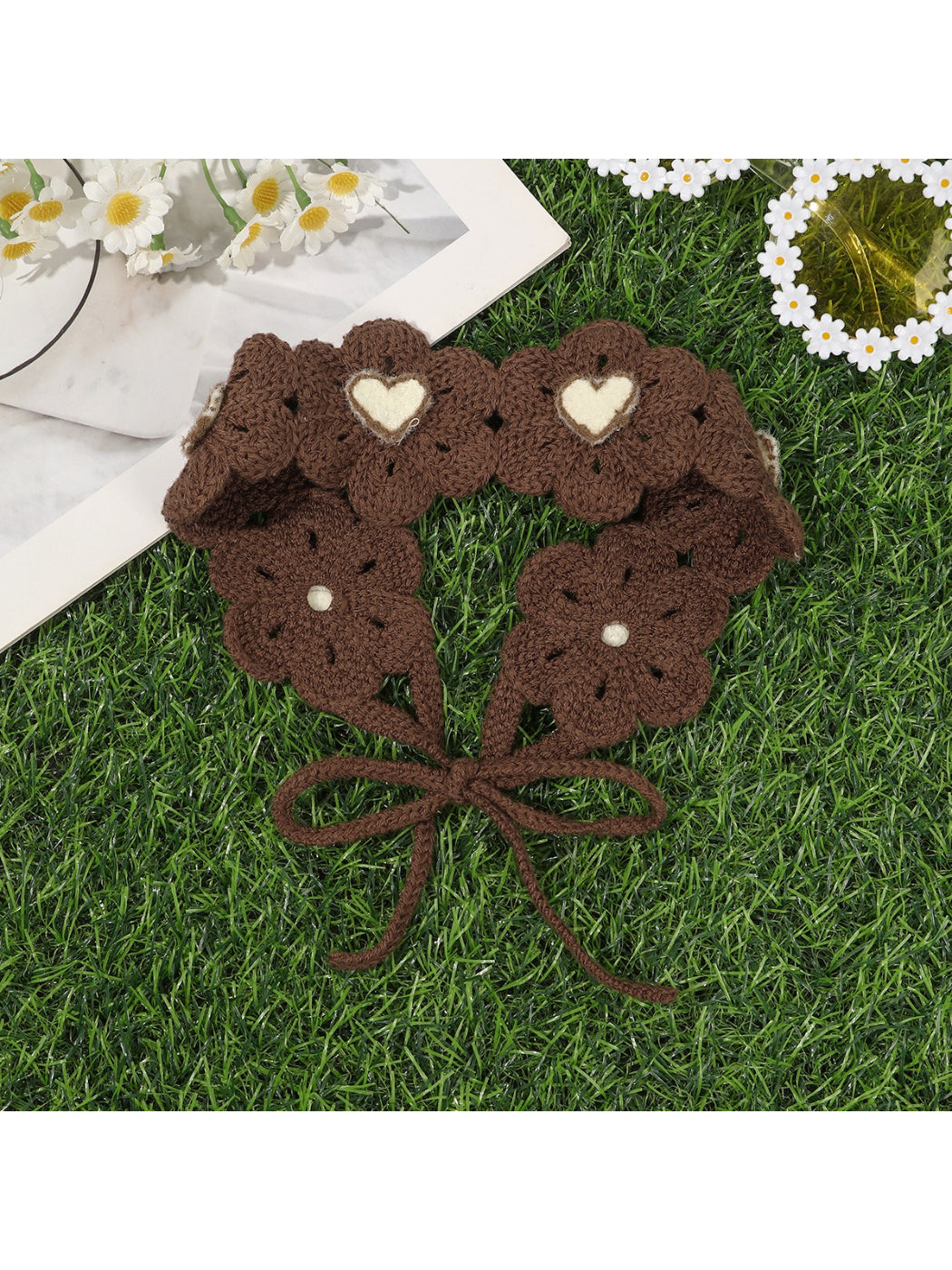 Scarvii Crochet Flower Bandana Scarf