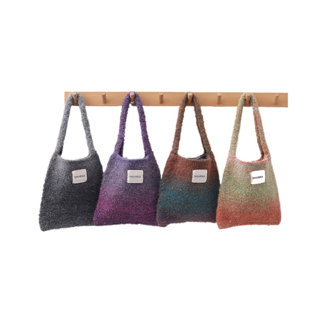 Cosbai - Vintage Ombre Knit Shoulder Bag - Simple & Stylish