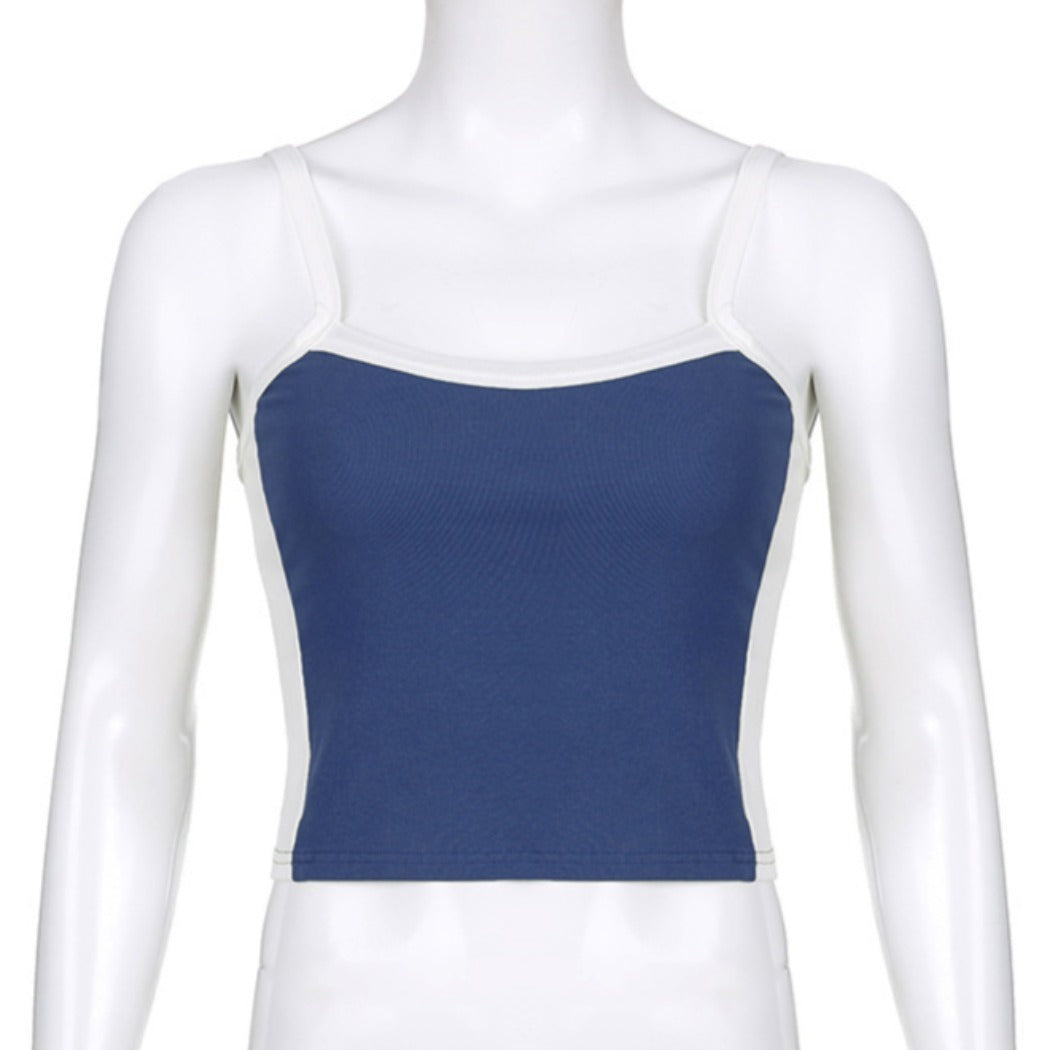 Vesty - Retro Color-Block Knit Tank