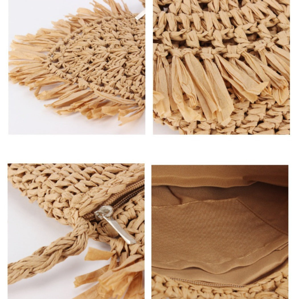 Cosbai - Boho Square Woven Fringe Crossbody Bag - Stylish & Simple
