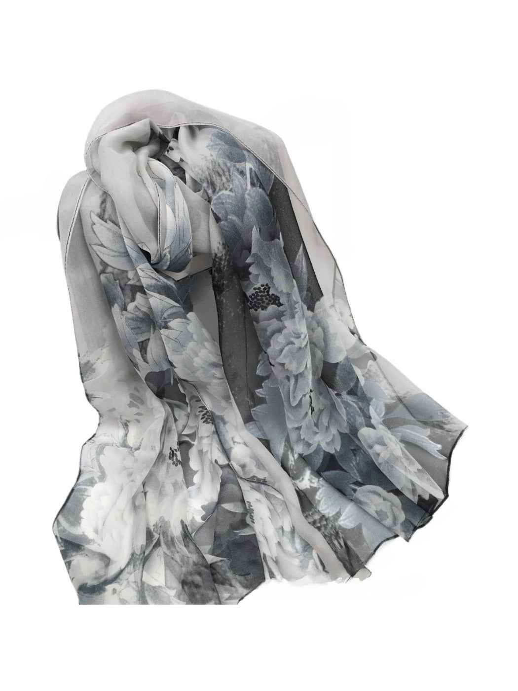 Scarvii - Vibrant Peony Print Scarf - Light & Feminine