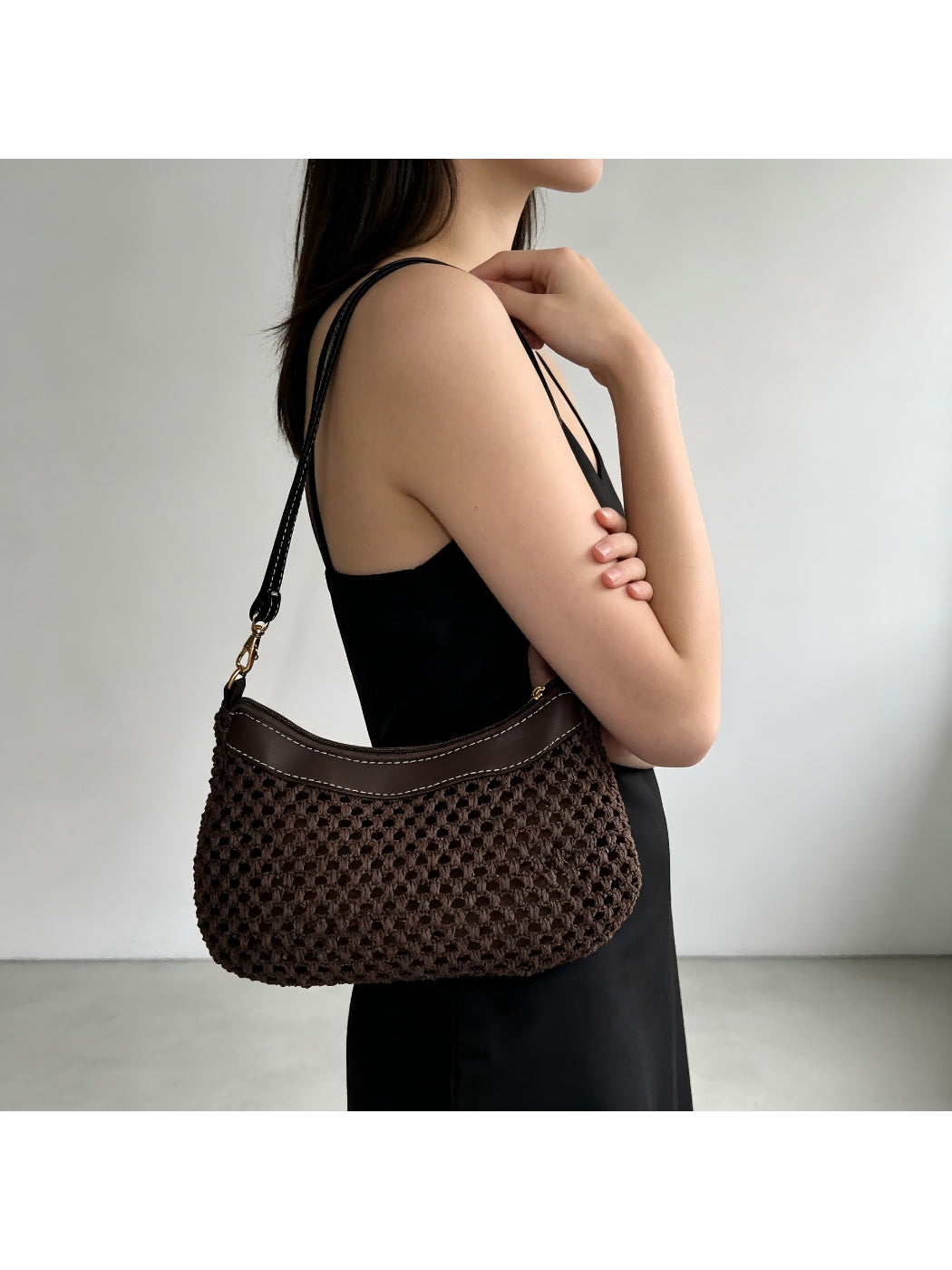 Cosbai - Dark Woven Shoulder Bag - image 6