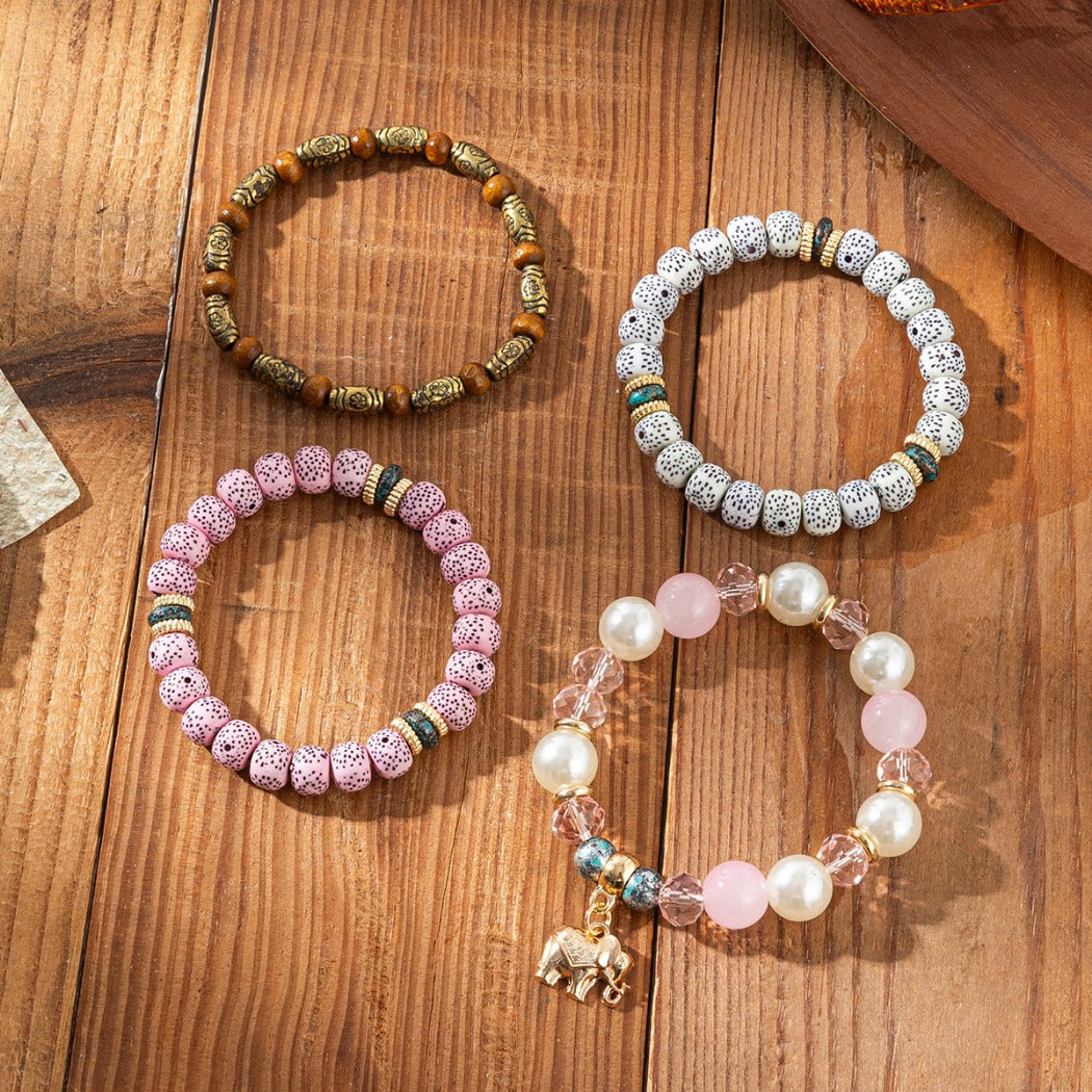 Bauai - 4 In 1 Boho Beaded Bracelet Set - Vintage & Stylish