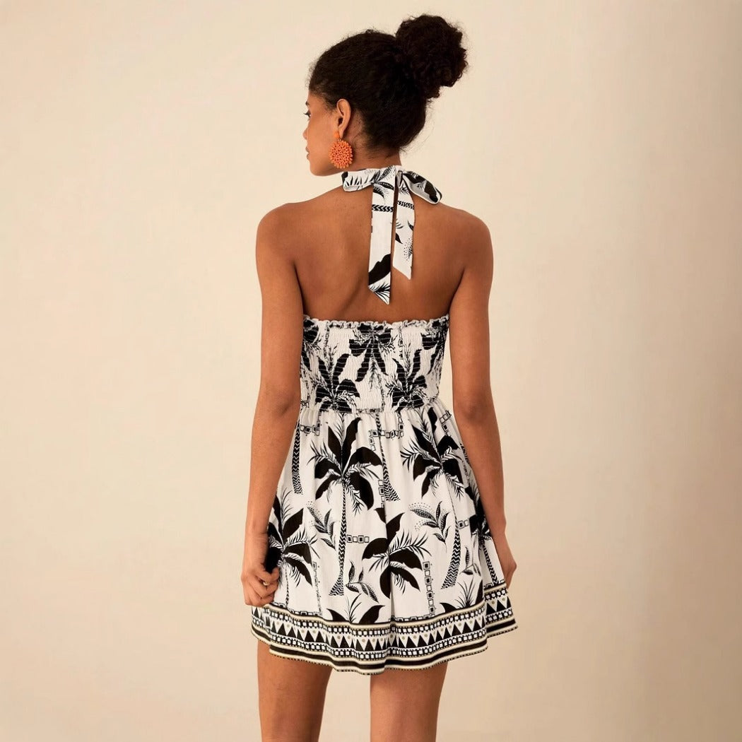 Troposa - Floral Halter Dress - Vacation Ready