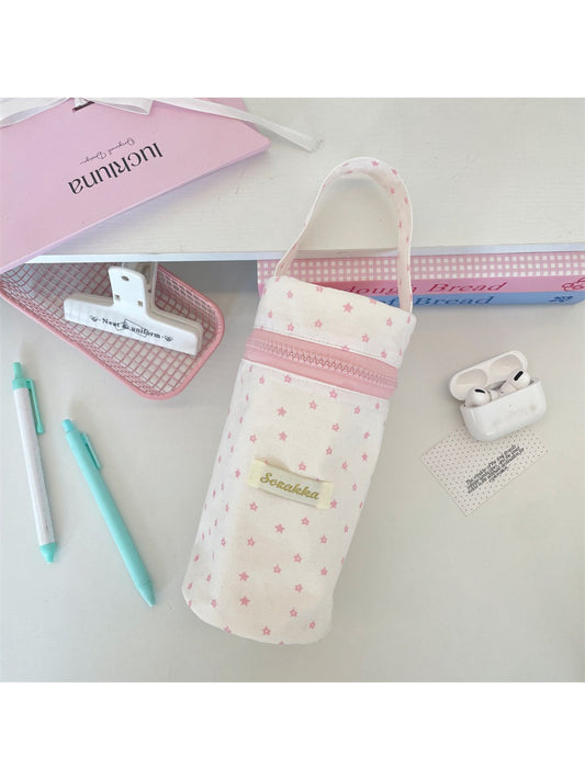 Close-up of Cosbai star print pencil pouch fabric texture and detail