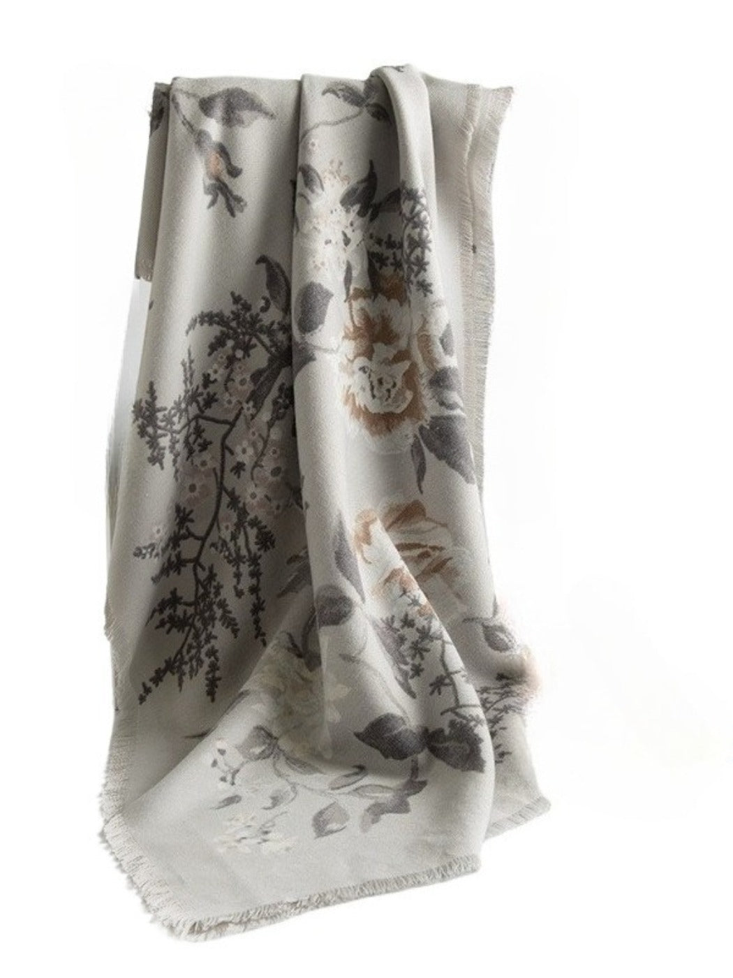 Scarvii - Vintage Floral Print Winter Scarf & Shawl