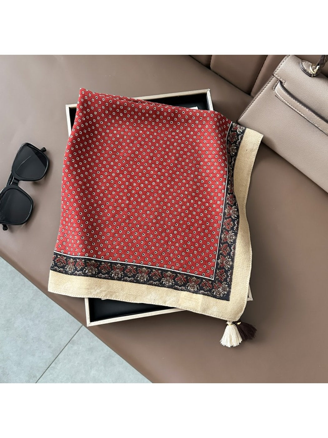 Scarvii - Vintage-inspired Geometric Printed Square Scarf
