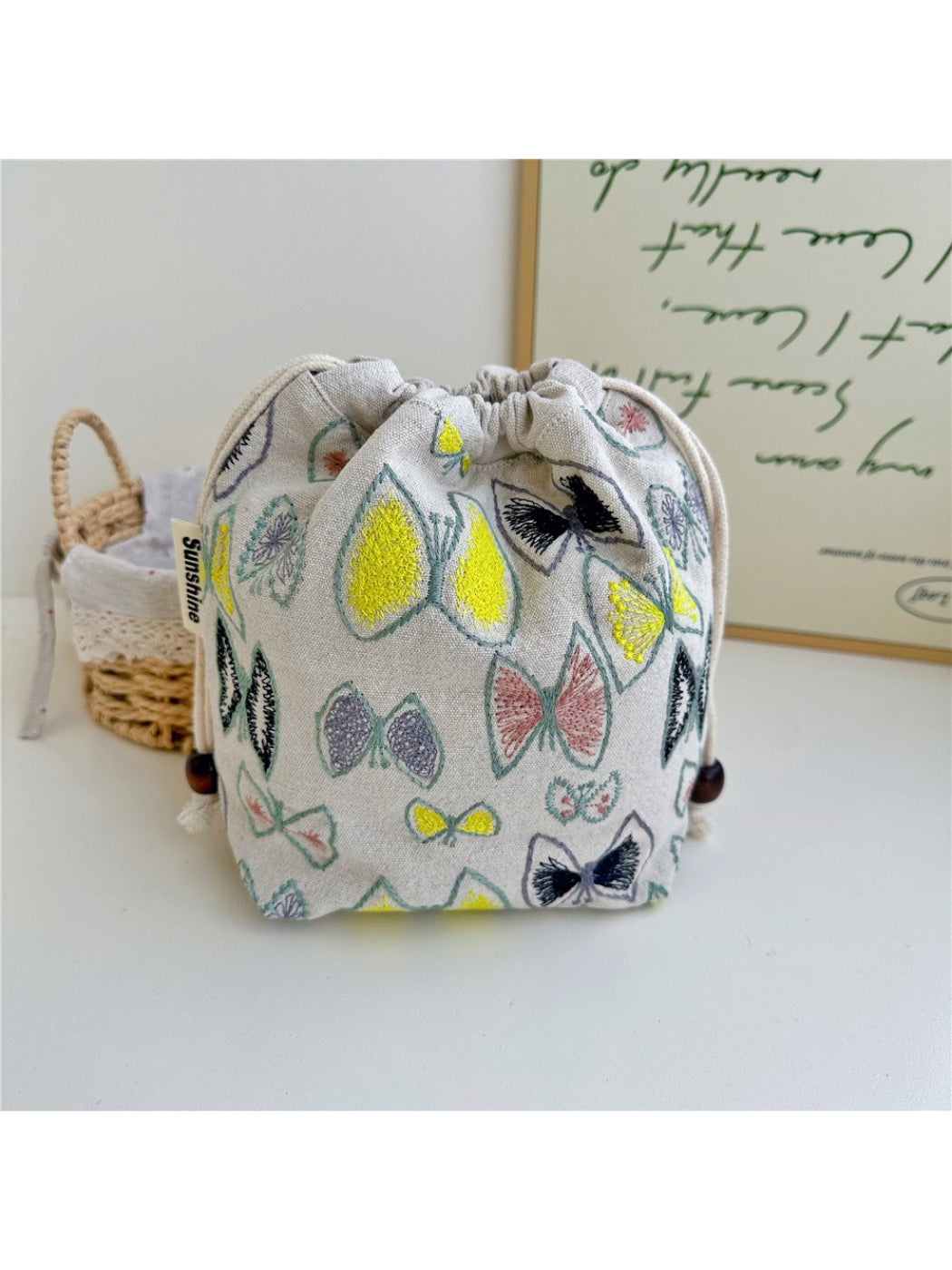 Cosbai - Woven Drawstring Pouch