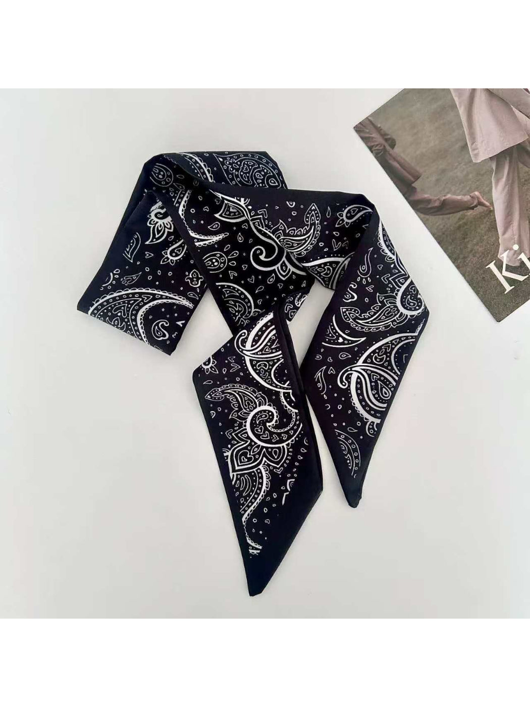 Scarvii Paisley Tie-Style Skinny Scarf