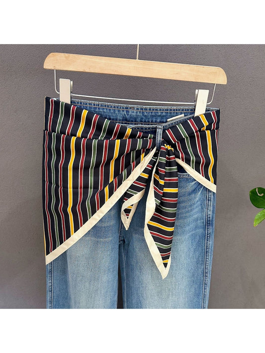 Scarvii - Vintage Multi Color Line Triangle Bandana