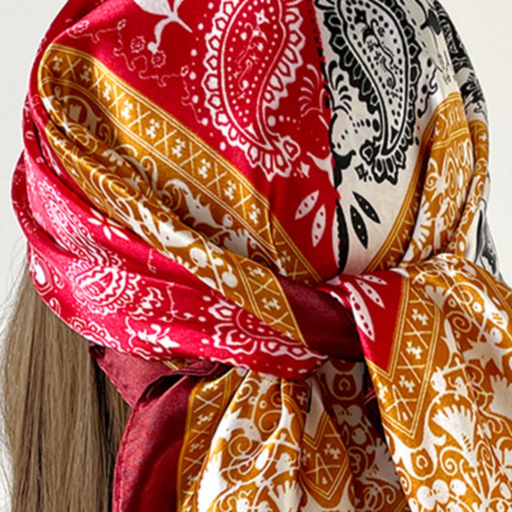 Scarvii - 24" Summer Classic Paisley Print Square Scarf