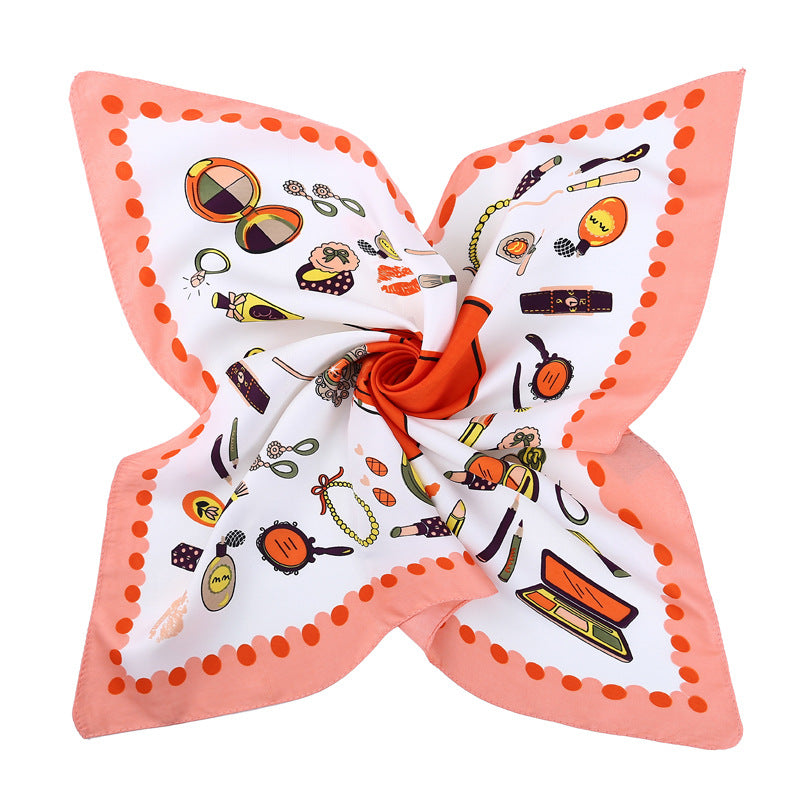Scravii - 60cm Twill Scarf with Heart Pattern