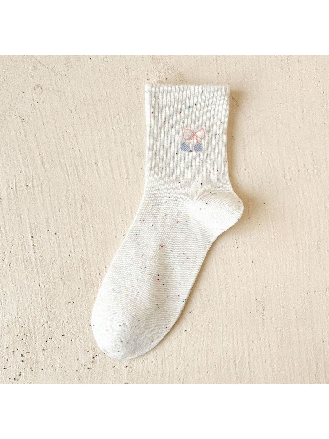 Rufia - Simple Cartoon Pattern Heathered Crew Socks