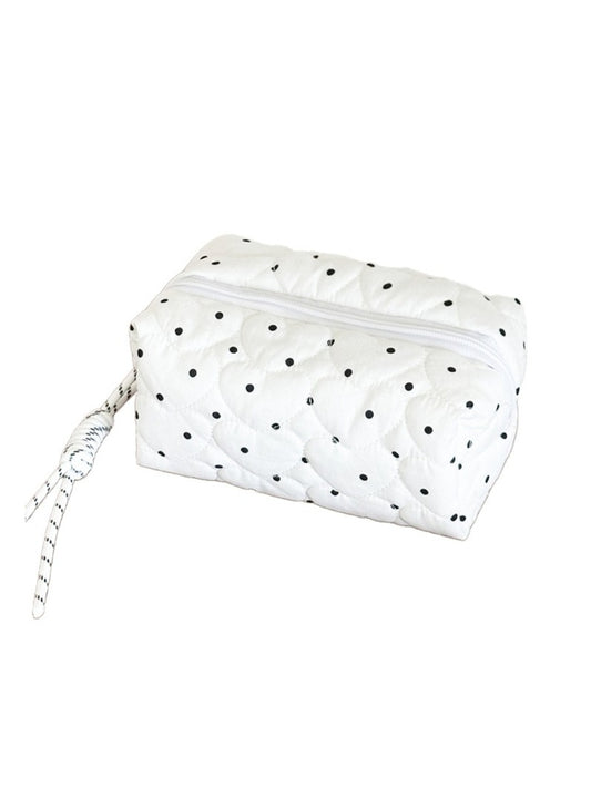Cosbai - Quilted Dot Print Cosmetic Bag - image 2