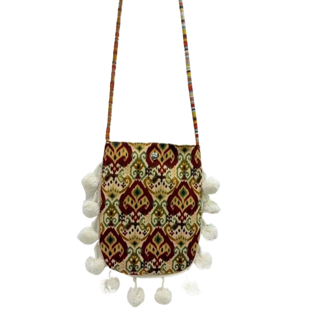 Cosbai - Retro Atlas-Pattern Knit Shoulder Bag - Vintage & Practical
