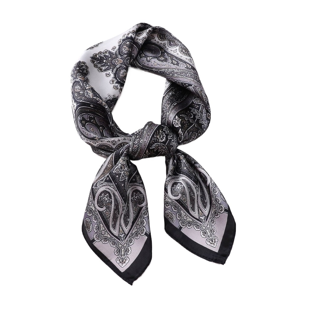 Scarvii - 27.5" Paisley Print Square Scarf - Classic& Elegant