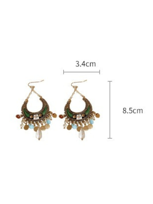 Earwish – Boho Moon Drop Tassel Earrings