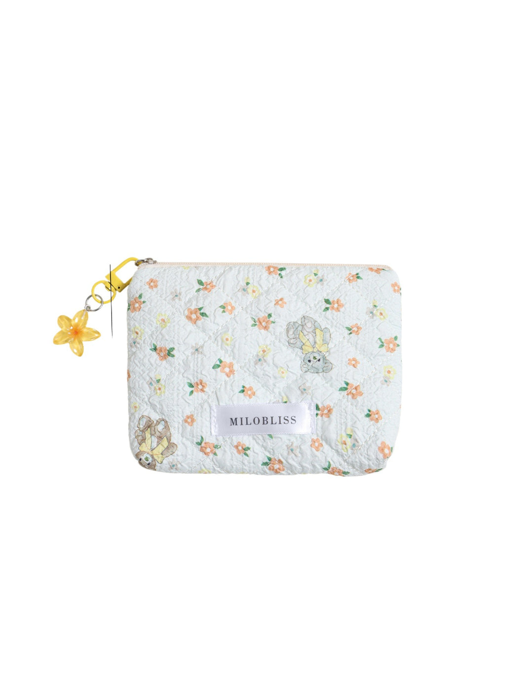 Cosbai - Cute Floral Zipper Pouch with Charm Accent detail view 3