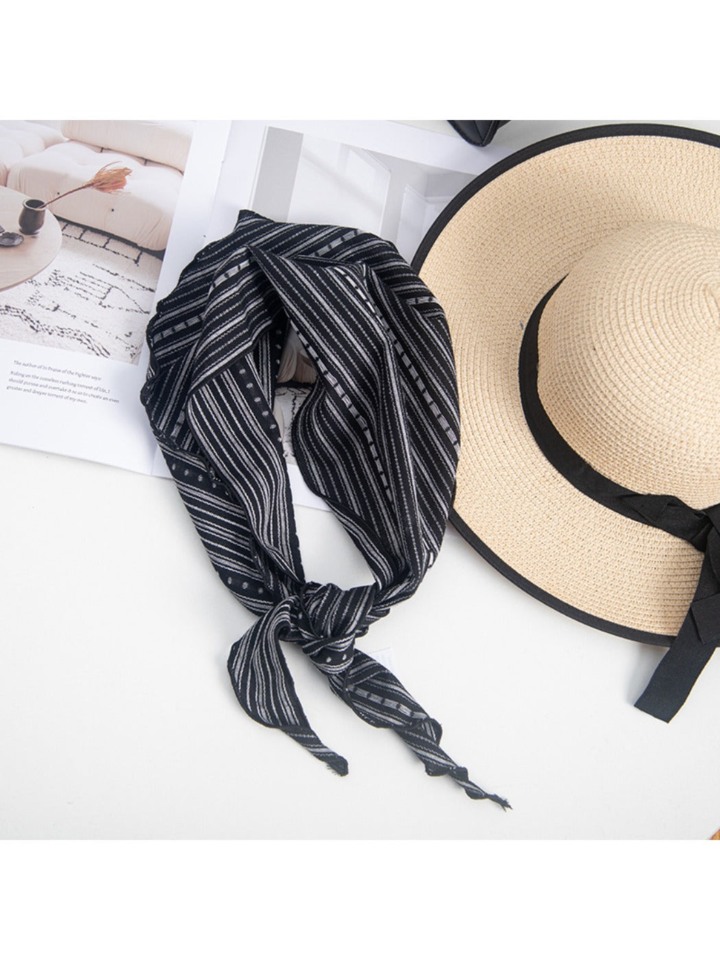 Scarvii - Striped Triangle Neck Scarf