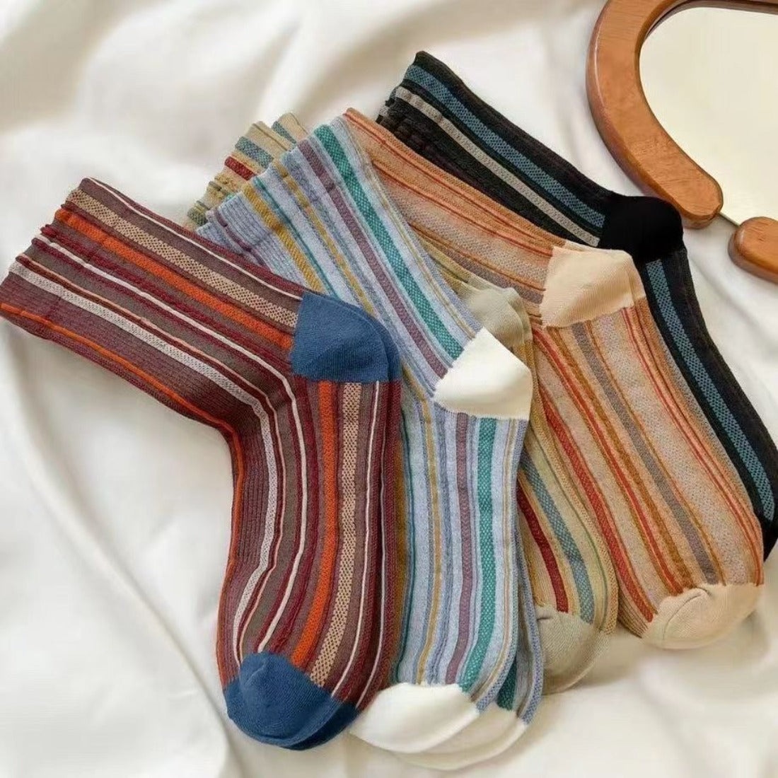 Rufia - Bohemian Colorblock Striped Socks