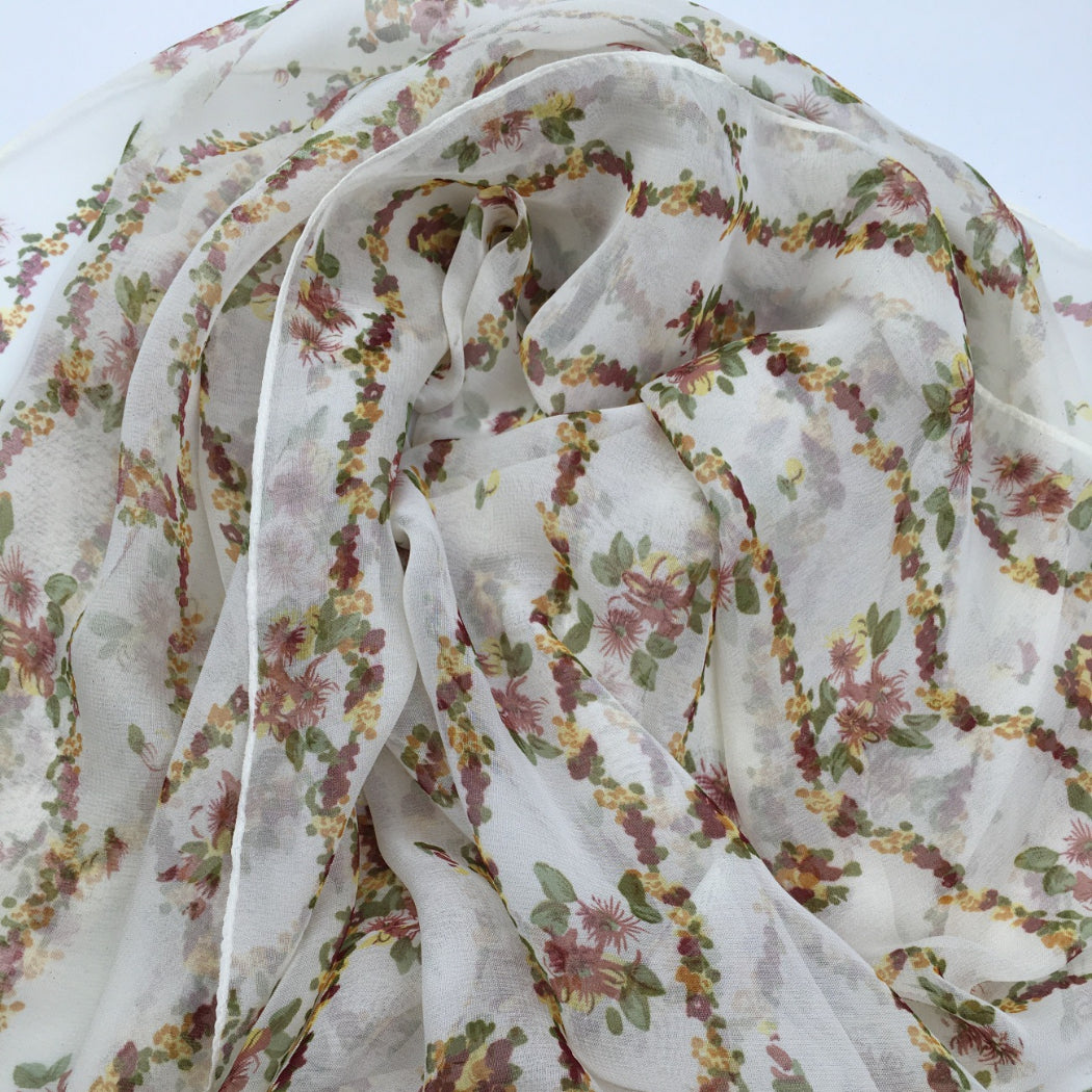 Scarvii - Vines Flower Print Scarf - Cool & Soft
