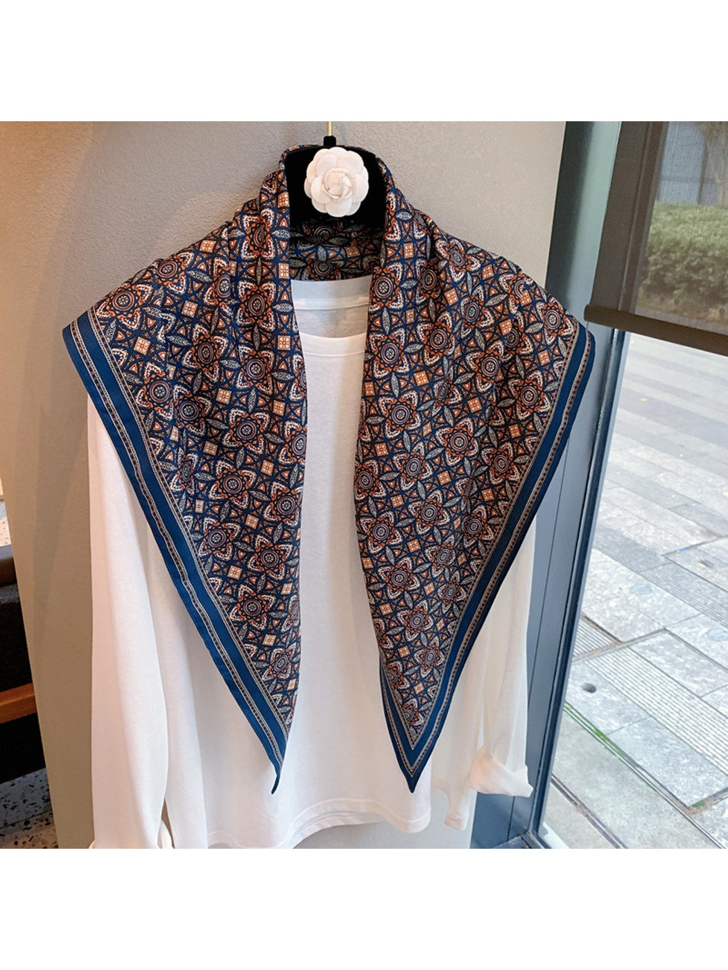 Scarvii - Mosaic Print Square Scarf
