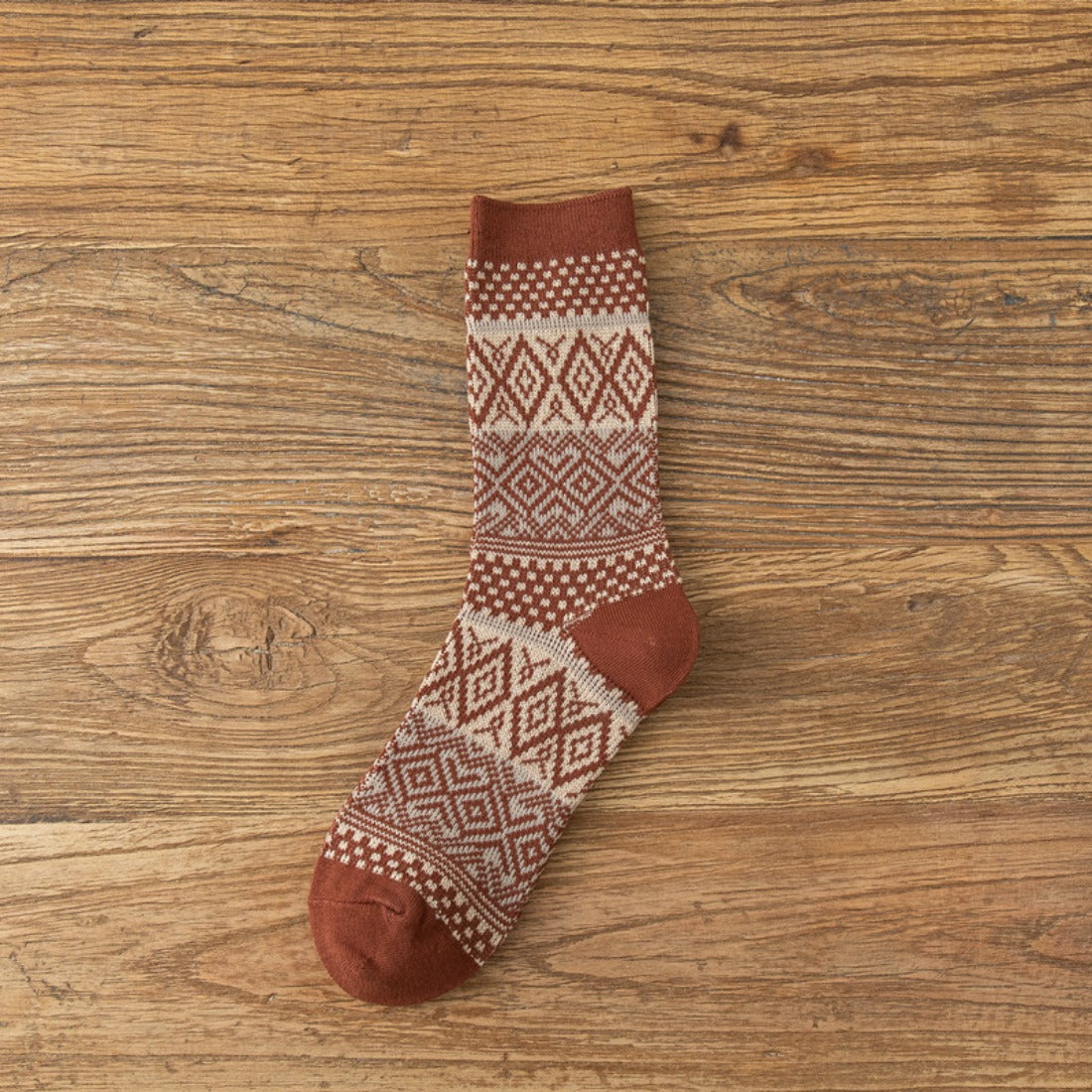 rufia - Argyle Pattern Mid-Calf Socks