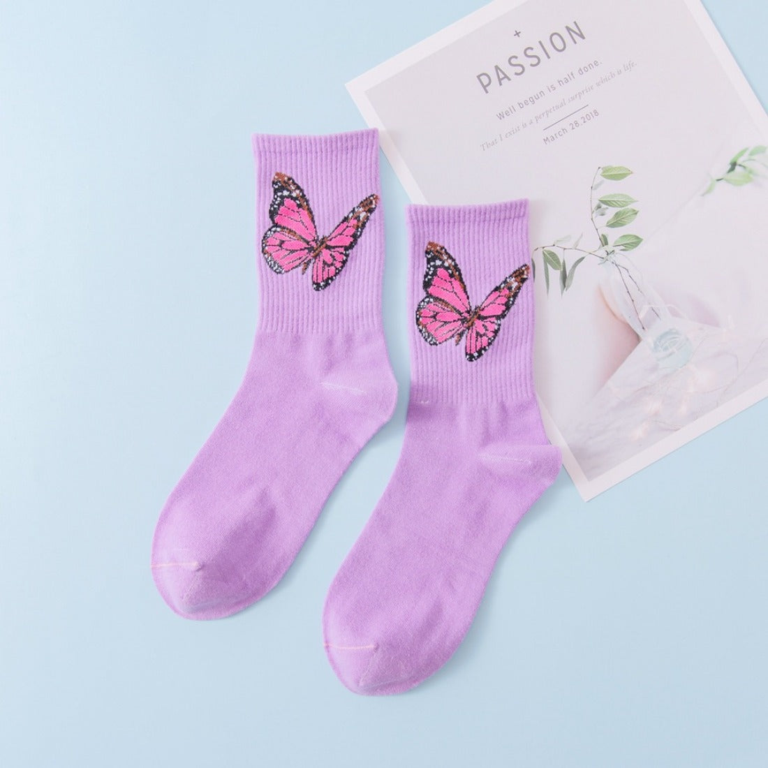 Rufia - Butterfly Print Colorful Socks