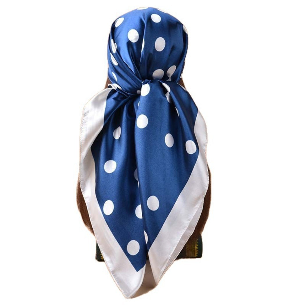 Scarvii - Vintage Polka Dot Silky Square Scarf