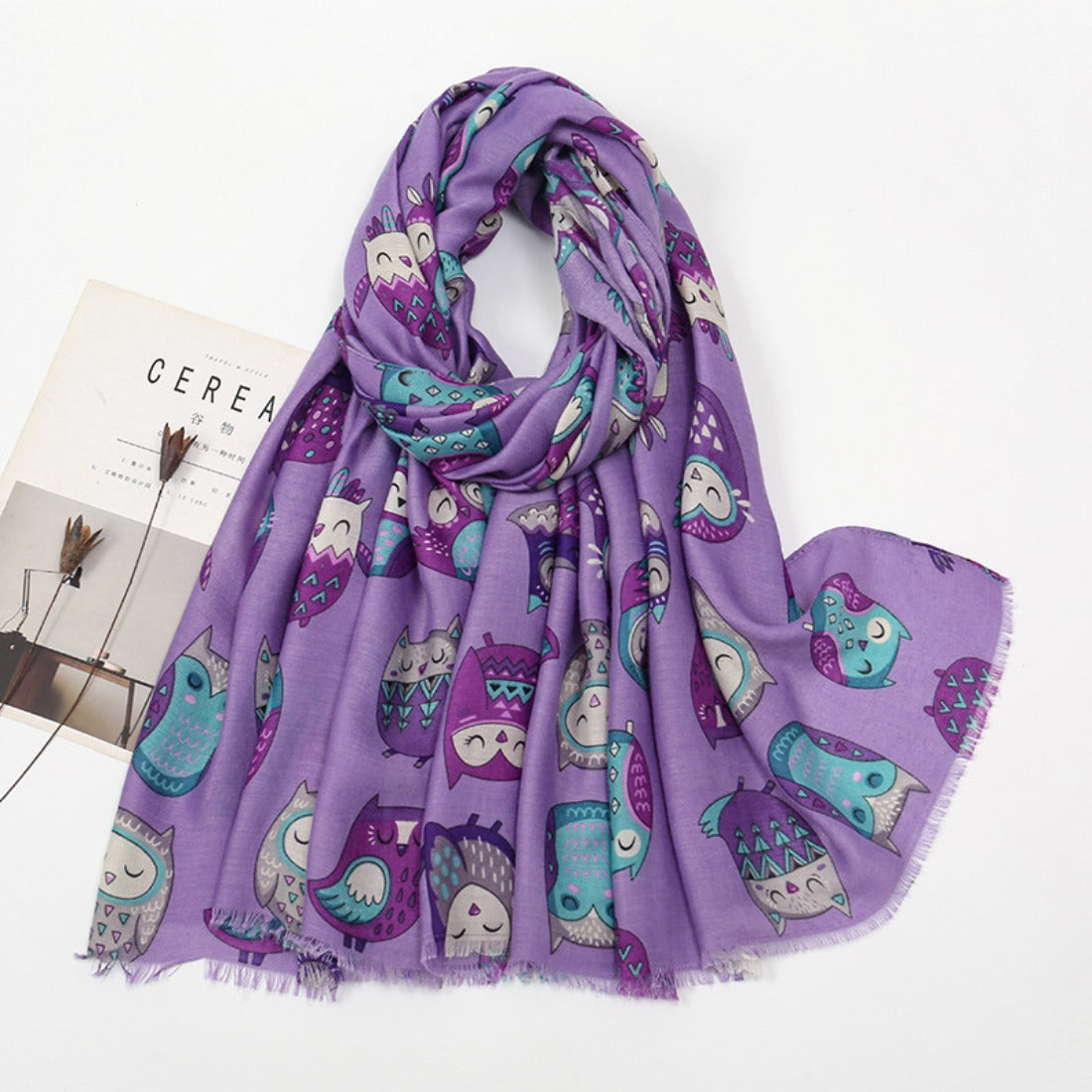 Scarvii - Cute Cartoon Owl Pattern Scarf