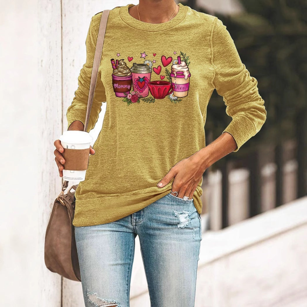 Teesher - Pink Milk Tea Print Tee - Casual Chic